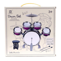 Барабанная установка &laquo;Басист&raquo;, 5 барабанов, тарелка, палочки, стульчик, педаль, МИКС