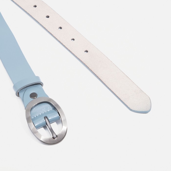 Ремень, ширина 3 см, винт, пряжка металл, цвет голубой