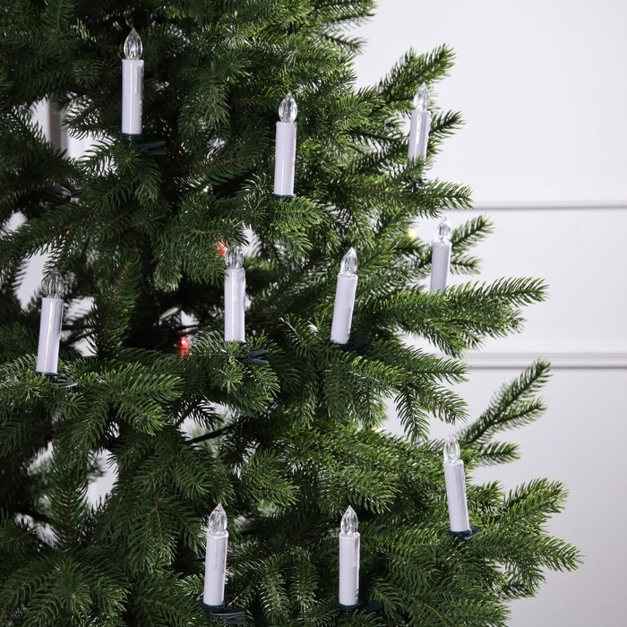 Светодиодные свечи на прищепках 10 см, 10 штук, батарейки ААх1 (не в комплекте), пульт ДУ, свечение тёплое белое Светодиодные свечи на прищепках 10 см, 10 штук, батарейки ААх1 (не в комплекте), пульт ДУ, свечение тёплое белое