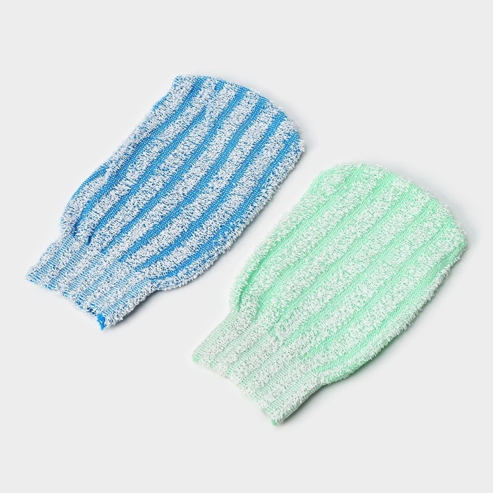 Мочалка - варежка для тела массажная Доляна, 19&times;11 см, жёсткая, цвет МИКС