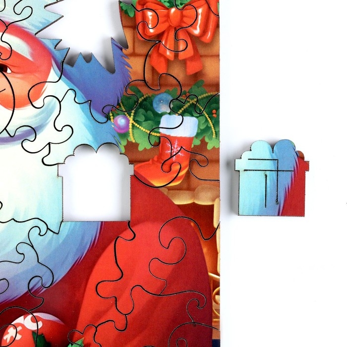 Пазл деревянный фигурный на новый год &laquo;Любимый новогодний волшебник&raquo;, 54 элементов