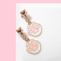 Клипсы детские &laquo;Выбражулька&raquo; лапки, цвет бело-розовый в золоте