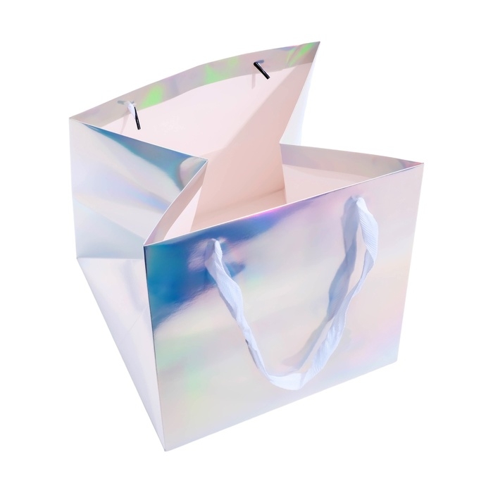 Пакет для торта с квадратным дном, голографический, 25 х 25 х 25 см