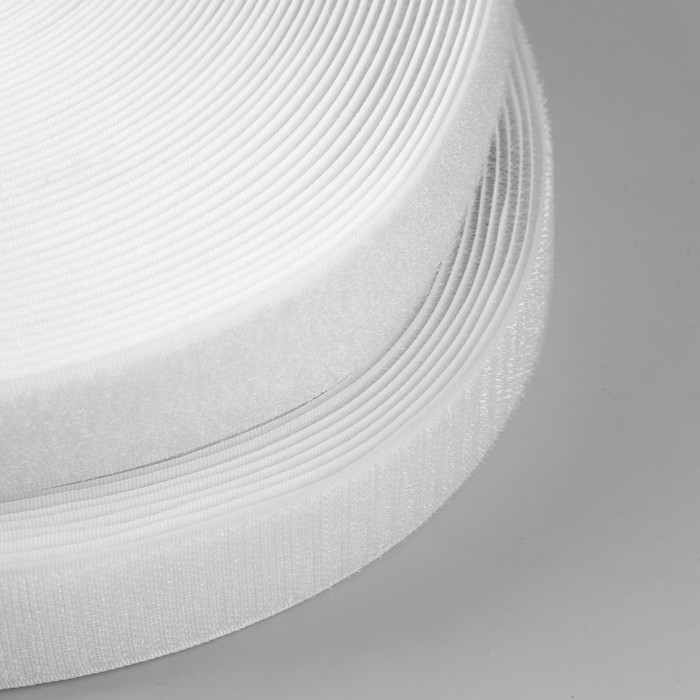 Липучка, 30 мм &times; 25 &plusmn; 1 м, цвет белый