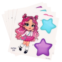 Декор на стену &laquo;Девочка&raquo;, 5 карточек в комплекте