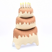 Шар фольгированный 60" &laquo;Большой сливочный торт&raquo;, на подставке, матовый