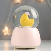 Сувенир полистоун водяной шар свет, музыка "Пёсик спит у месяца" 13х8х8 см