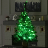 Гирлянда &laquo;Нить&raquo; 10 м роса, IP20, серебристая нить, 100 LED, пульт ДУ, свечение RGB, USB