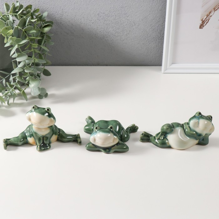 Сувенир керамика "Смешной лягушонок" МИКС 6,5х9,5х13 (9,5) см