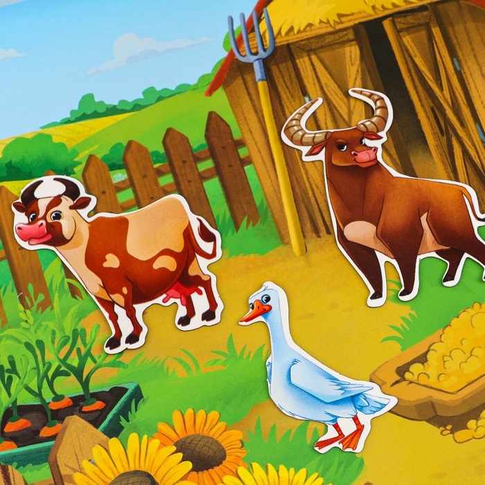 Магнитная игра "Лесные и домашние животные" 28*20