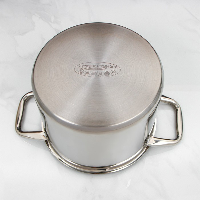 Кастрюля &laquo;Титан&raquo;, 6,4 л, d=22 см, h=17 см, капсульное дно, металлическая крышка, индукция,