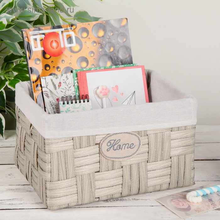 Корзина для хранения Доляна &laquo;Уютный дом&raquo;, 30&times;24&times;17 см, цвет серый