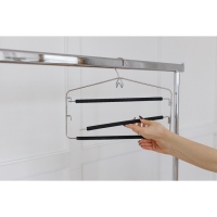 Плечики - вешалка для одежды LaDо́m Doux, 37&times;31см, многоуровневая, антискользящее покрытие, цвет чёрный