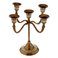 Подсвечник "Джираль" на 5 свечей латунь, перламутр 20х20х20 см