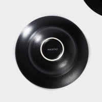 Тарелка фарфоровая для пасты Magistro Carbon, d=19,5 см, цвет чёрный