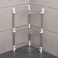 Этажерка настольная угловая 3-х секционная, 38,5&times;27,5&times;54,5 см, цвет хром