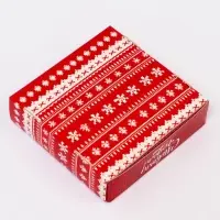 Подарочная коробка сборная с окном &laquo;Вязанка&raquo;, 11.5&times;11.5&times;3 см