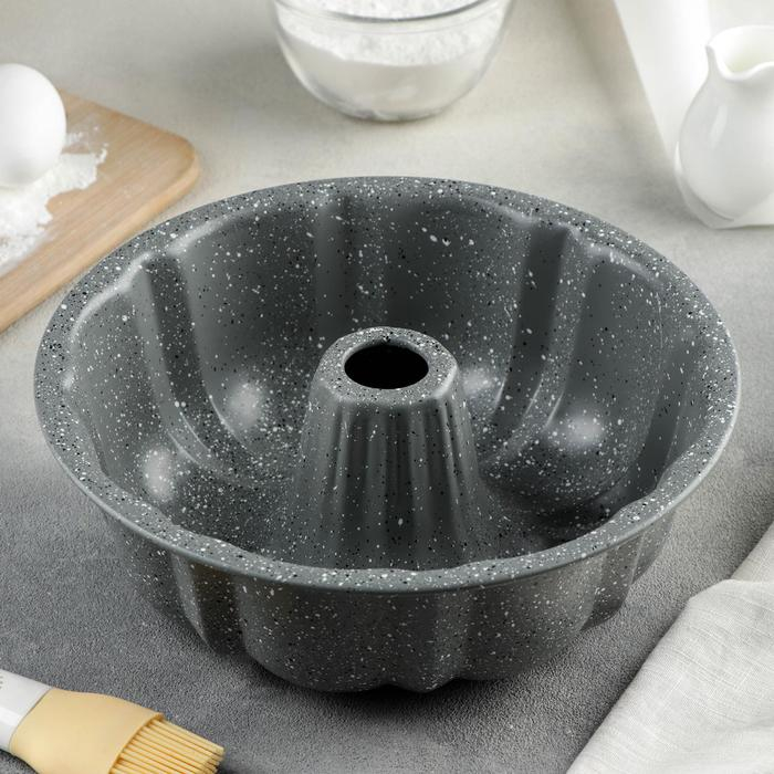 Форма для выпечки &laquo;Элин Мрамор. Немецкий кекс&raquo;, d=24,5 см, антипригарное покрытие, цвет серый