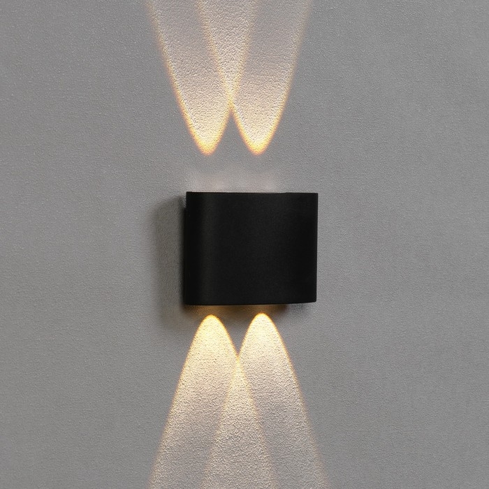 Светильник фасадный &laquo;Полусфера&raquo;, FSD-073, 4 Вт, 3000К, 2 луча, IP65, 220 В, пластик, черный   100842