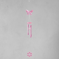 Музыка ветра пластик "Бабочка с цветком" МИКС 4 трубки 40 см