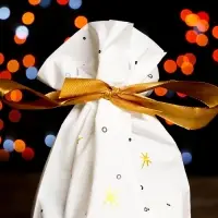 Пакет полиэтиленовый подарочный, с завязками "Ёлочки", 15*23см.