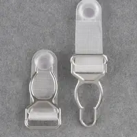 Застёжка для чулок, металлическая, 12 мм, 4 шт., прозрачная