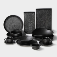 Салатник Magistro Black style, d=15 см, фарфор, чёрный