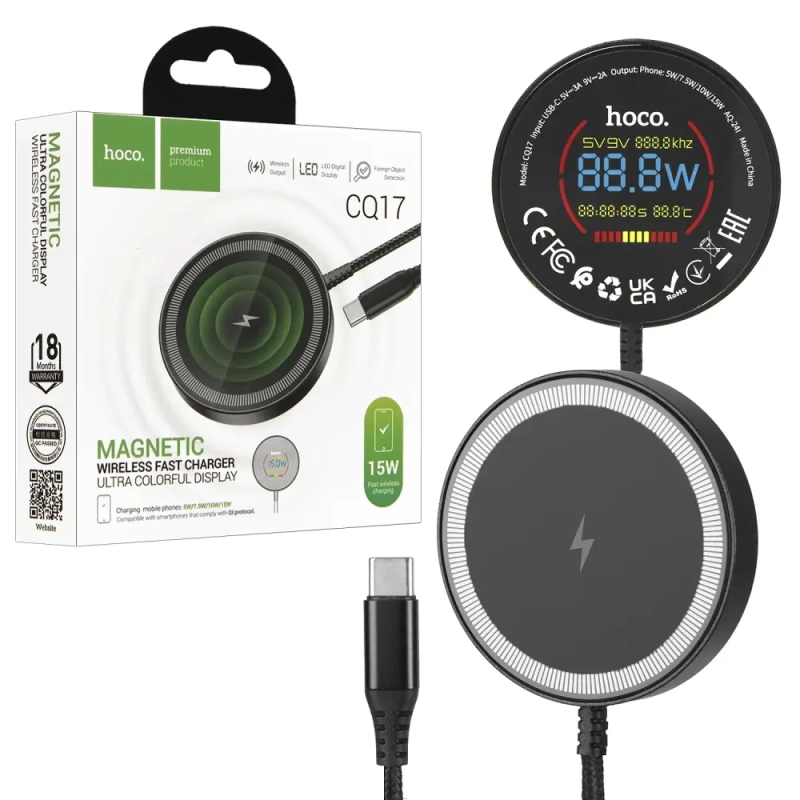 * Беспроводное зарядное устройство CQ17 15W HOCO черное