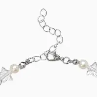 Бусы детские "Выбражулька" стиль, бабочка, цвет бело-розовый в серебре