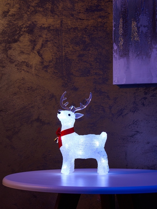 Светодиодная фигура &laquo;Олененок&raquo; 25 &times; 13 см, акрил, 20 LED, батарейки ААх2 (не в комплекте), свечение белое