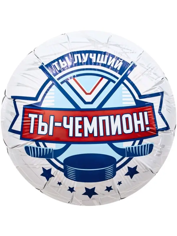 Воздушные шары фольгированные &laquo;Хоккей. Ты чемпион&raquo;, 5 шт.