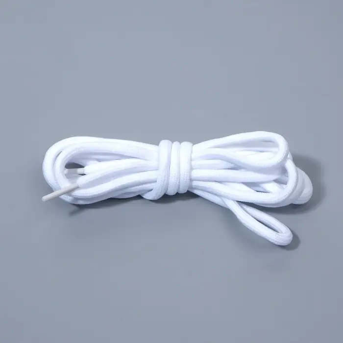Шнурки для обуви, пара, круглые, d=5 мм, 110 см, белые