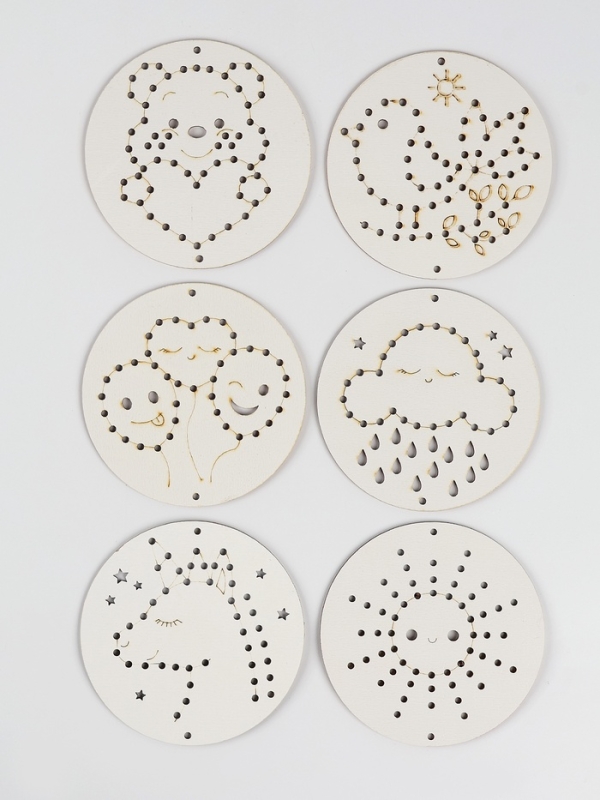 Детский набор для вышивания на деревянных основах "Сказочные узоры