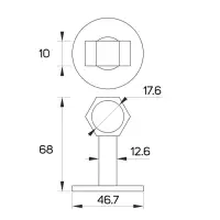 Дверной ограничитель ТУНДРА на ручку, d=18 мм, h=68 мм, белый, 1 шт.