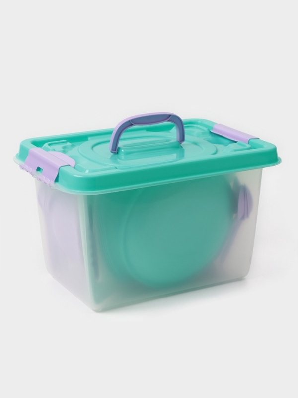 Набор посуды для пикника &laquo;Весёлая компания&ndash; 2&raquo;, на 4 персоны, 41 предмет, пластик, МИКС