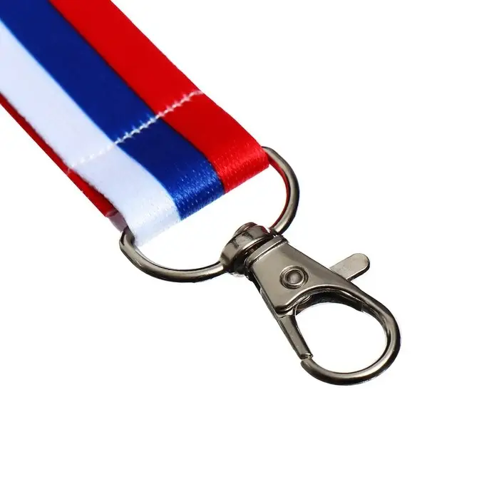 Лента для бейджа плотная с карабином Calligrata "ТРИКОЛОР"