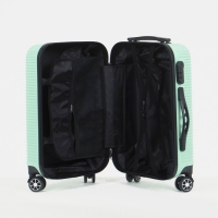 Чемодан малый 36 л (S), &laquo;Фабрика КАРТЕКС&raquo;, отдел на молнии, кодовый замок, 4 колеса, цвет мятный