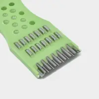 Овощечистка с тёркой и шинковкой Доляна, 17 см, зелёная