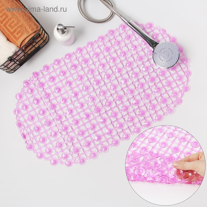 Коврик противоскользящий в ванну на присосках Доляна &laquo;Капли воды&raquo;, 36&times;65 см, цвет МИКС