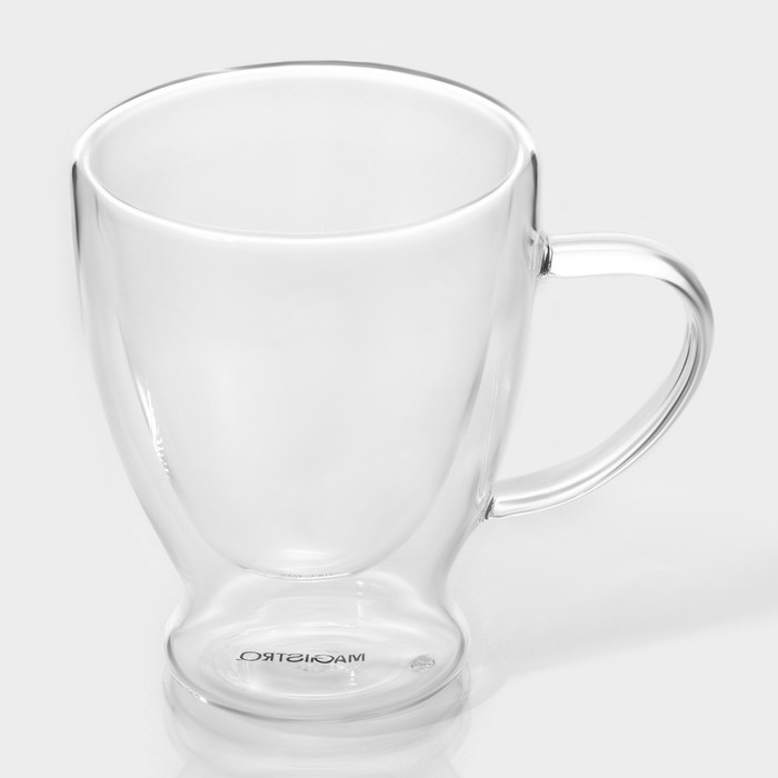 Набор стеклянных кружек с двойными стенками Magistro &laquo;Капучино&raquo;, 300 мл, 12&times;9&times;11 см, 2 шт