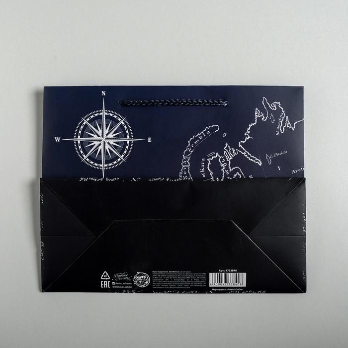 Пакет подарочный ламинированный горизонтальный, упаковка, &laquo;Путеводитель&raquo;, MS 23 х 18 х 10 см