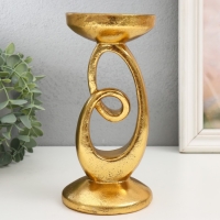 Подсвеник полистоун на 1 свечу "Петля" золото 10,5х10,5х20,5 см