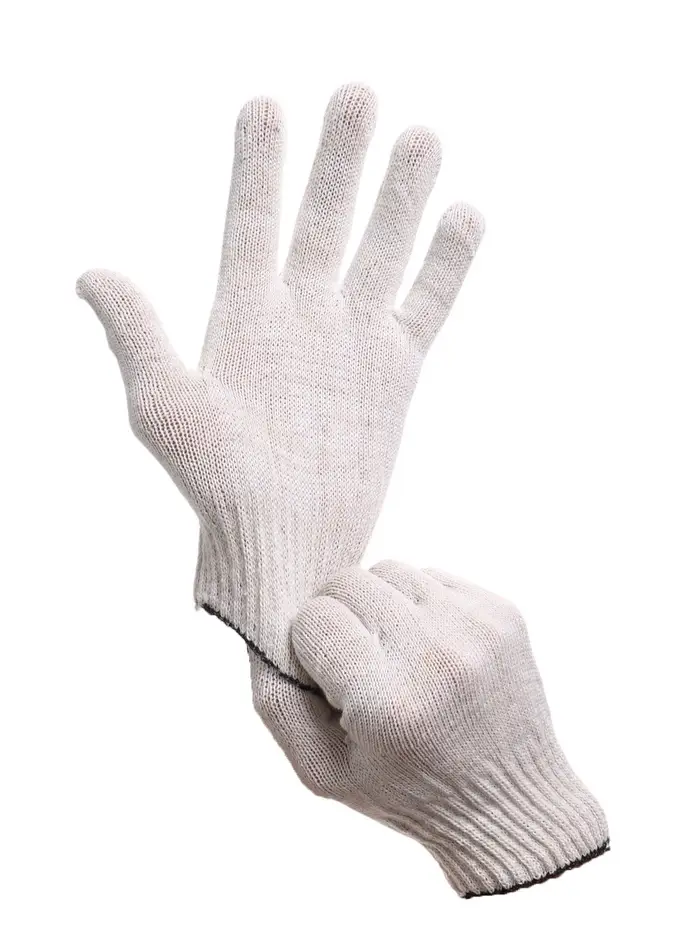 Перчатки садовые, хб, вязка 10 класс, 3 нити, размер 9, без покрытия, белые, Greengo