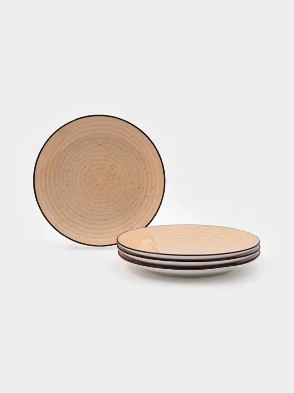 Набор тарелок 4 шт Доляна "Nature"  27 см  песоч в крапинку