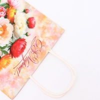 Пакет подарочный крафт "С 8 Марта!" 21 х 11 х 27 См