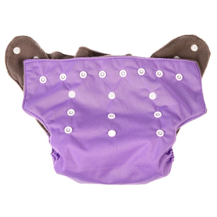 Многоразовый подгузник, угольно-бамбуковая ткань, 3-15 кг, цвет фиолетовый, Крошка Я