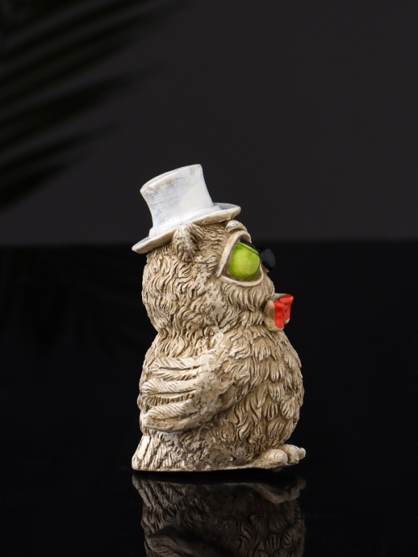 Набор фигур "4 совы на подносе" размер 20х10х10 см, бежевый