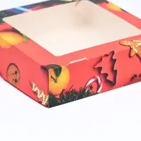 Коробка подарочная новогодняя складная с окном &laquo;Апельсин&raquo;, 15&times;15&times;4 см