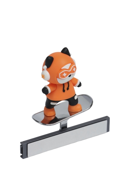 Игрушка, котёнок на скейтборде, оранжевый