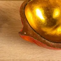 Чаша из кокоса, 19&times;22&times;10 см, красно-золотая